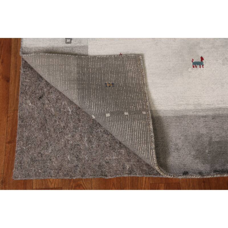 Little Animals Gabbeh Indian Area Rug Hand-Knotted Wool Carpet - 5'3" x 7'7"