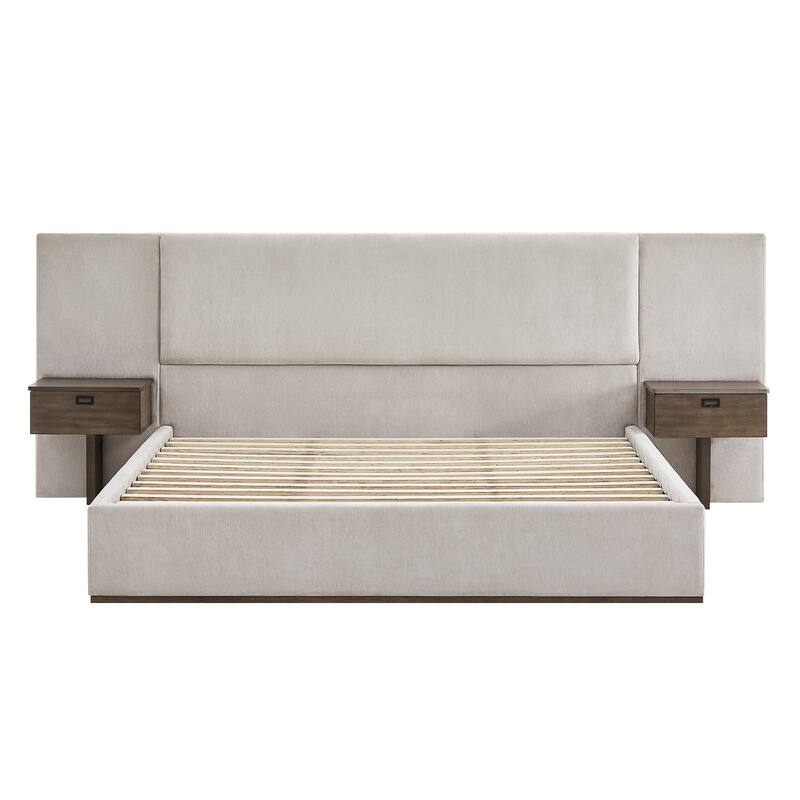 Danson Upholstered King Bed with Side Tables