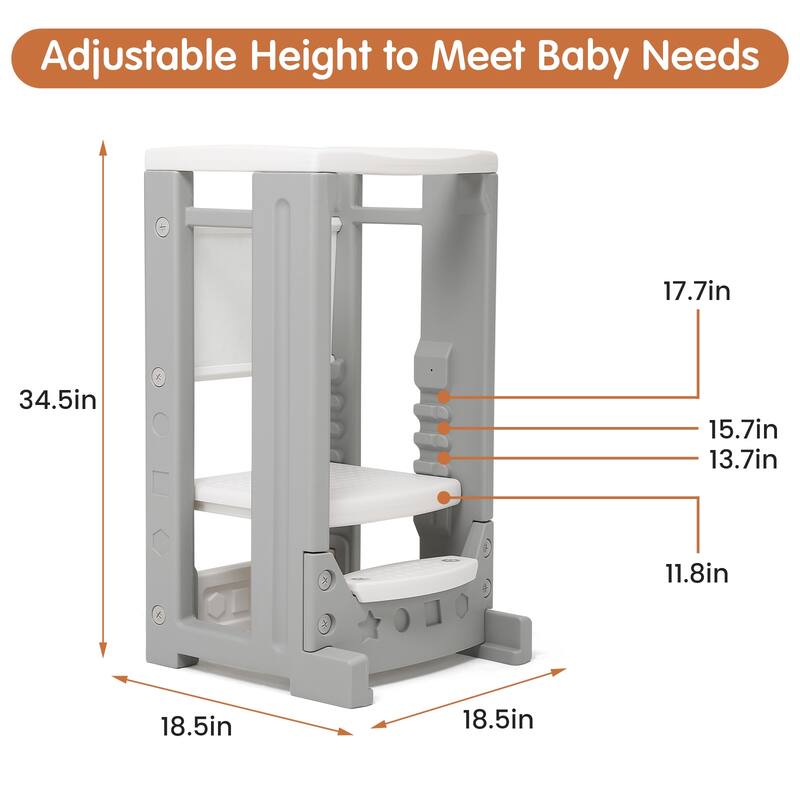 Toddler Tower with Dry Erase Whitebaord Height Adjustable Step Stool