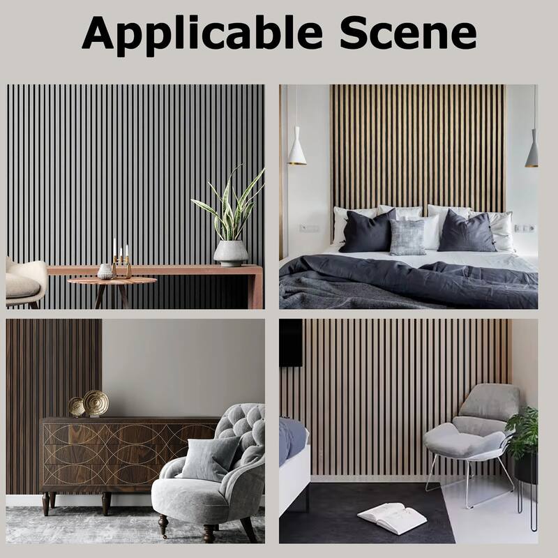 47" x 23" 3D Wood Slat Acoustic Wall Panels for Wall and Ceiling Decor, 4 Pcs - 47.24 inches D × 23.62 inches W × 0.82 inches H