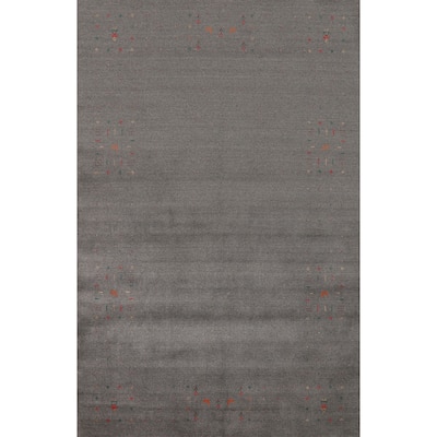 Hand Knotted Oriental 100% Wool Carpet Tribal Tribal Greys & Charcoal Gabbeh Area Rug - 8' 3'' X 5' 1''