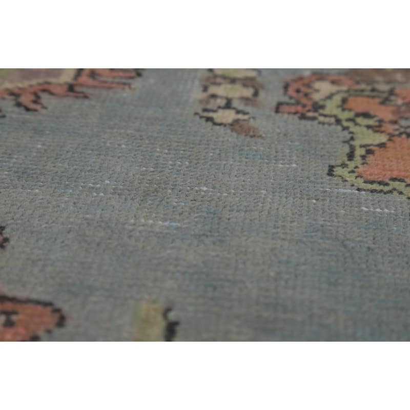 Hand Knotted Oriental 100% Wool Carpet Traditional Medallion Navy Blue & Blues Tabriz Area Rug - 9' 7'' X 6' 6''