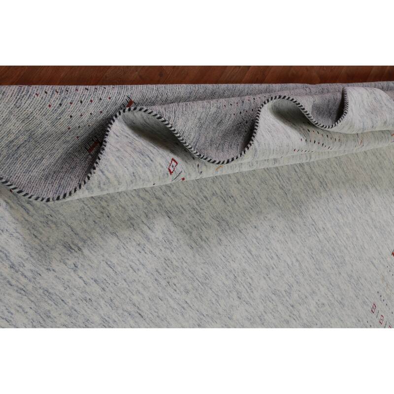 Hand Knotted Oriental 100% Wool Carpet Tribal Animal Pictorial Greys & Charcoal Gabbeh Area Rug - 10' 0'' X 8' 3''