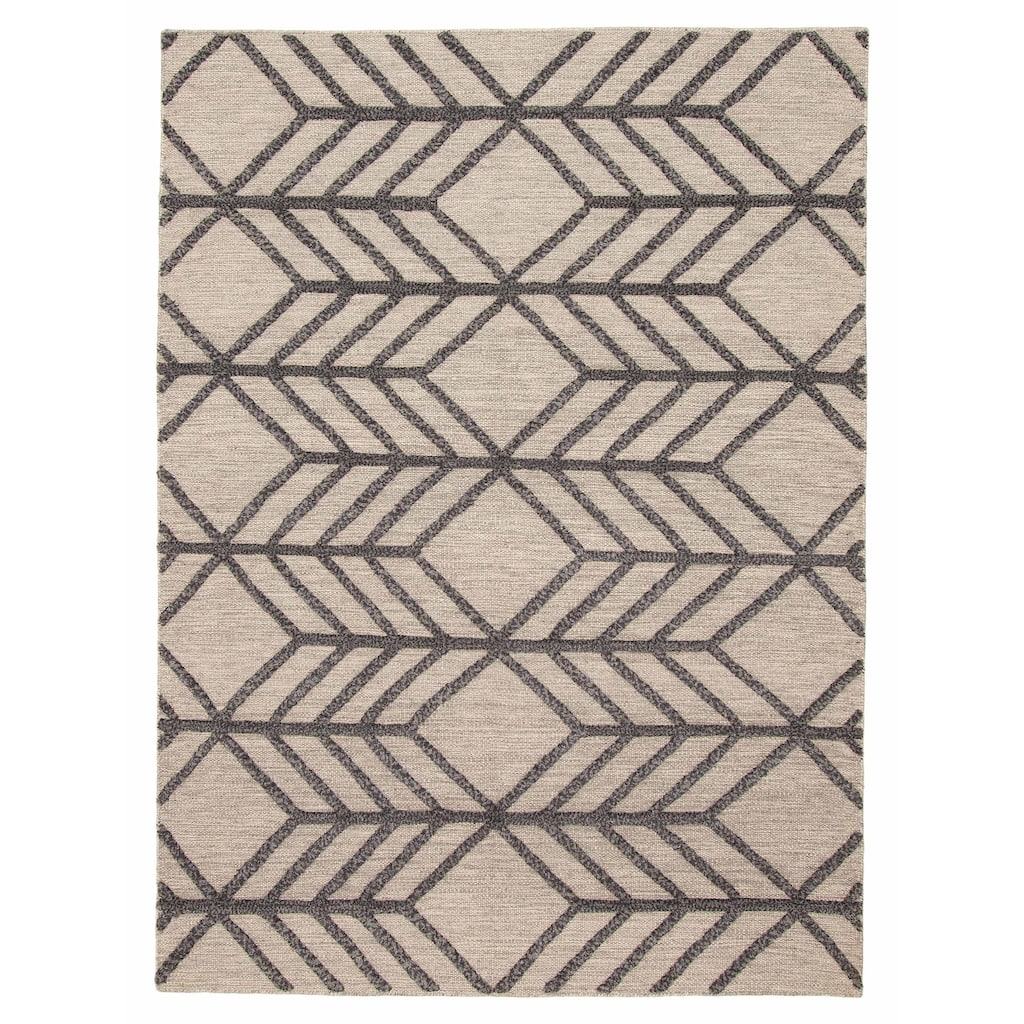 ECARPETGALLERY Hand-knotted Tangier Light Grey Wool Rug - 5'4 x 7'5