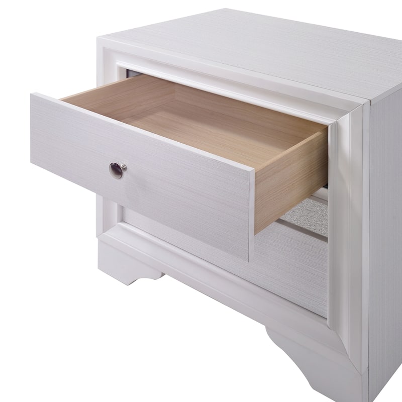 Relo Contemporary Solid Wood 3-Drawer Nightstand by Furniture of America