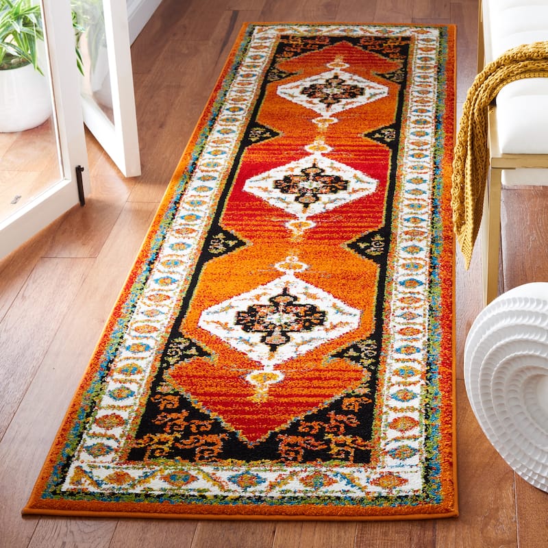 SAFAVIEH Vintage Hamadan Friedchen Rug - 2'3" x 8' Runner - Orange/Ivory