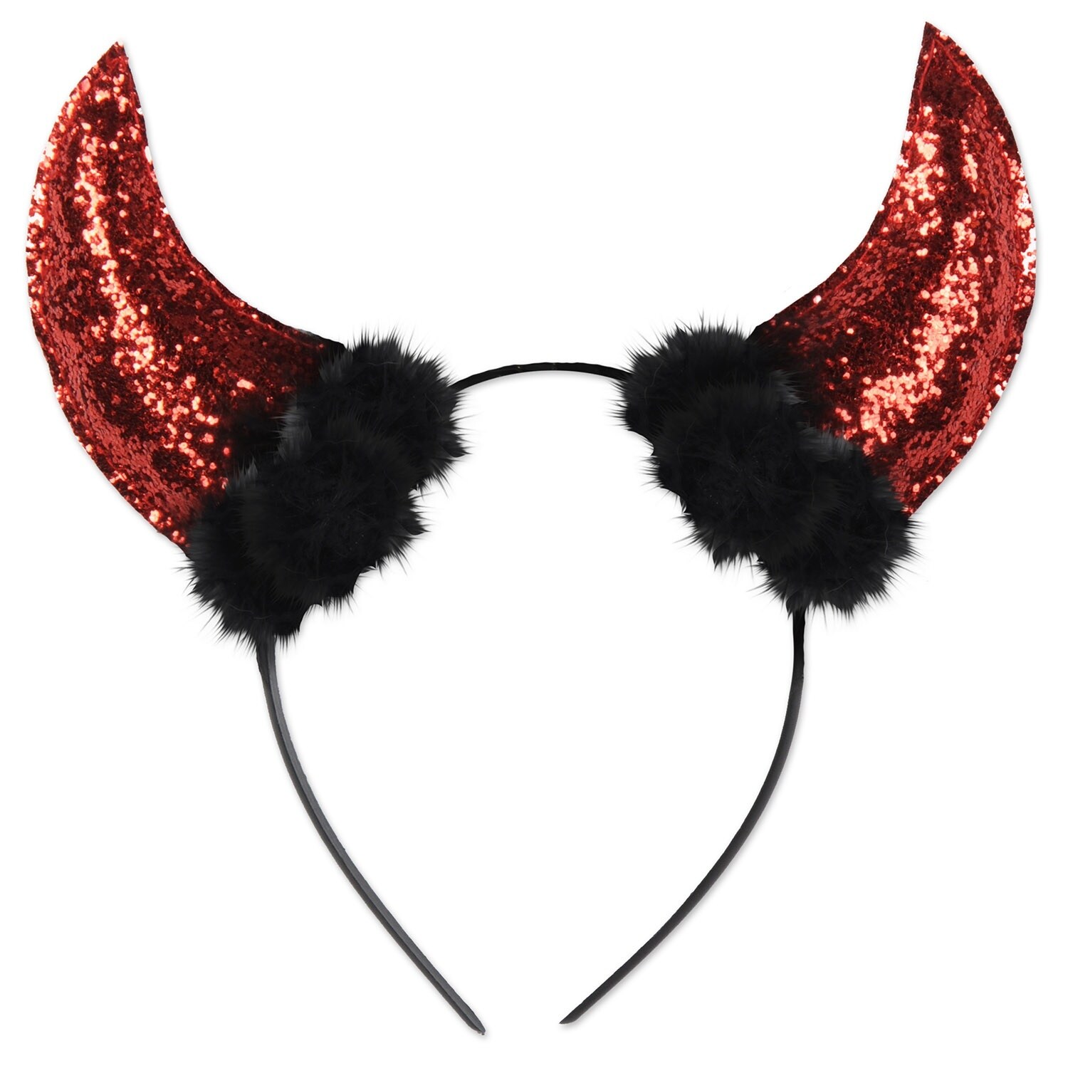 Shop Club Pack Of 12 Red And Black Glittered Devil Horns Headband Costume Accessories One Size Overstock 20764439