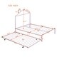 preview thumbnail 11 of 16, Pink Full Size Metal Platform Bed with trundle, House-Shaped Headboard Design for Kids, Boys and Girls