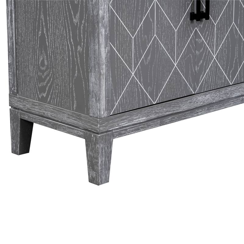4-door Retro Sideboard with Adjustable Shelves