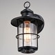 preview thumbnail 9 of 9, VAXCEL Lake Shore 10 in. H 1-Light Black Coastal Outdoor Wall Sconce, Durable Steel, Clear Glass Shade, LED Compatible