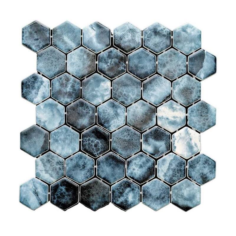 The Tile Life Eterna Hex 2x2 Glass Floor, Wall & Backsplash Tile