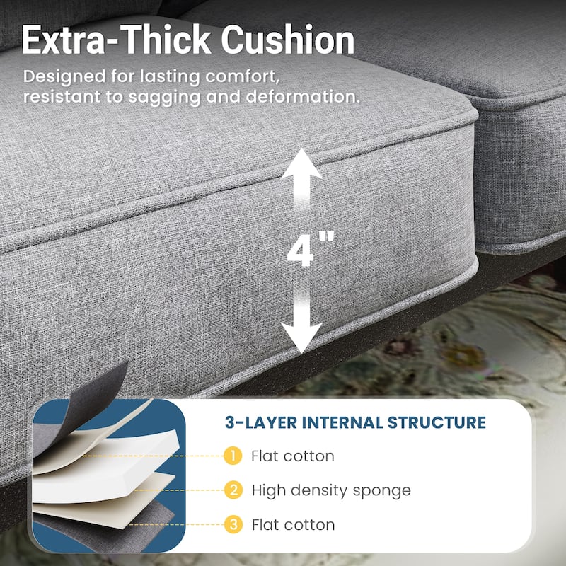 Outdoor Patio Furniture Set, Outdoor Metal Sectional Furniture with Cushions, Outdoor Conversation Seating Set with Coffee Table