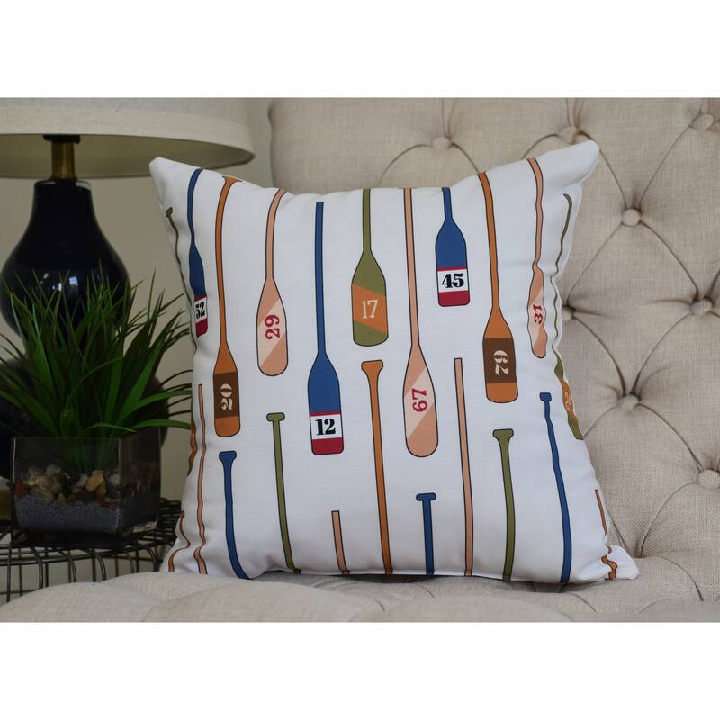18 x 18 inch Oar Numbers Geometric Print Pillow