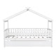 preview thumbnail 56 of 64, Pine Wood House Platform Bed with Trundle, Headboards - Creativity House Shape, Sturdy Build