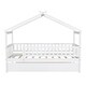 preview thumbnail 31 of 78, Pine Wood House Platform Bed with Trundle and Headboards, Creativity House Shape, Sturdy Construction