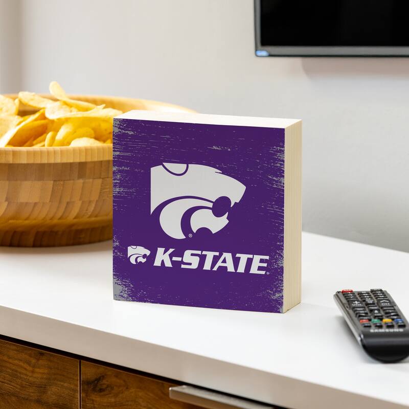 Kansas State University Wooden Tabletop Mantel Shelf Sign - 6" x 6"