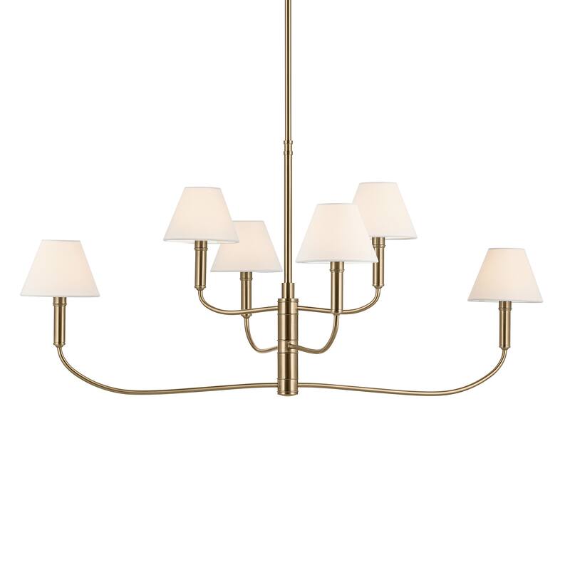 Eadie 41 Inch 6 Light Chandelier in Champagne Bronze
