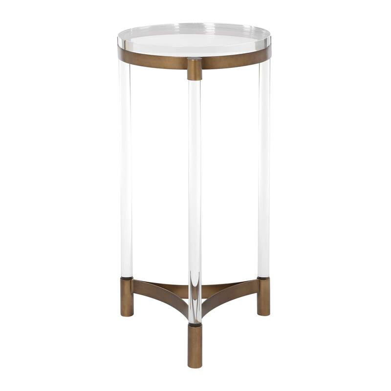 Uttermost Pereira Round Acrylic Accent Table - 13.13" W x 24.88" H x 13.13" D