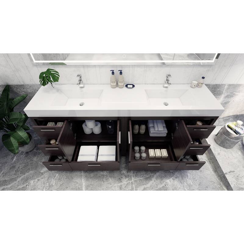 Dove 84'' Freestanding Vanity with Double Reinforced Acrylic Sink