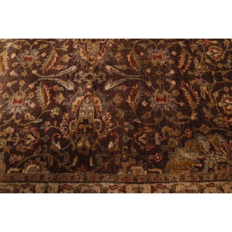 ECARPETGALLERY Hand-knotted Mirzapur Dark Brown Wool Rug - 2'8 x 9'10
