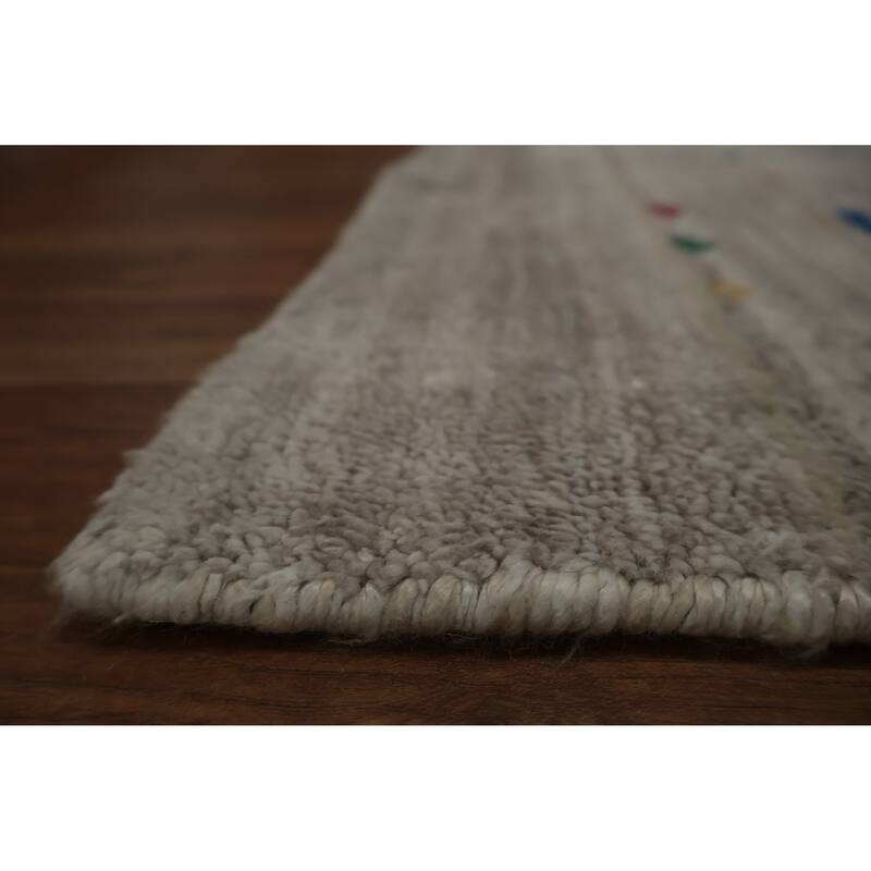 Hand Knotted Oriental 100% Wool Carpet Tribal Animal Pictorial Beige & Ivories Gabbeh Area Rug - 12' 4'' X 9' 4''