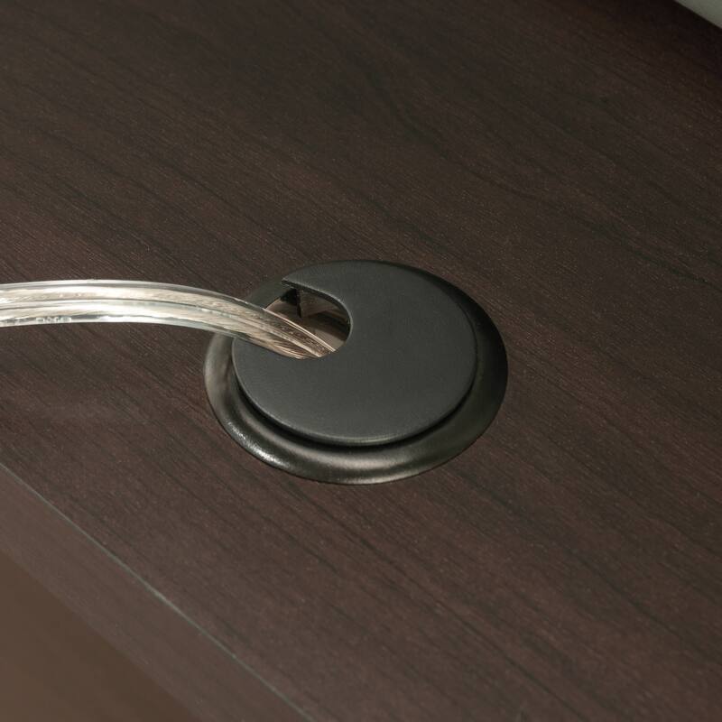 Wood L-Shaped Desk with Durable Surface, Brown