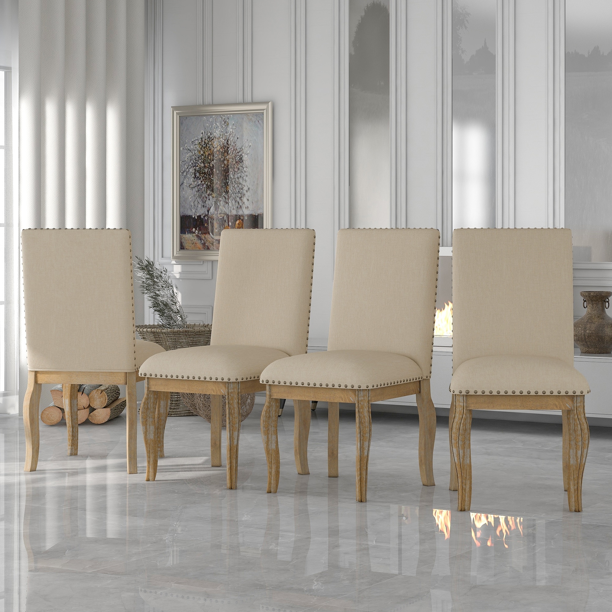 Upholstered dining room chairs deals set of 4