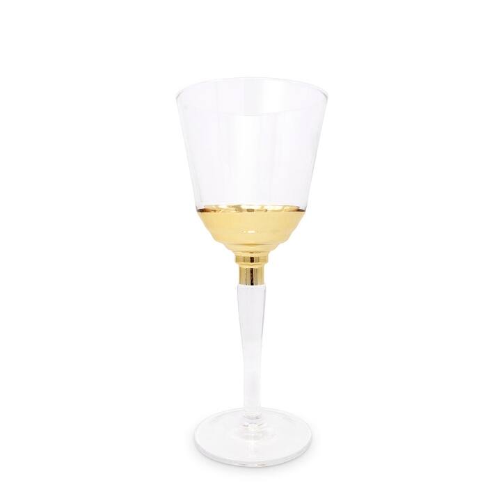 Set of 6 Water glass gold bottom
