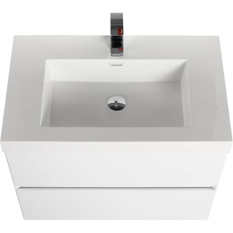 Blossom 30 Inch All Wood Wall Mounted Floating Bathroom Vanity with Sink