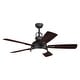 preview thumbnail 7 of 9, Walton 52 in. Gold Stone Ceiling Fan, Reversible Dark Bronze-Mocha Blades, Dimmable LED Light Kit and Remote, White Glass Shade