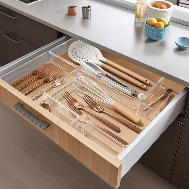 Sorbus Clear Drawer Organizer Set for Kitchen Storage (6 pieces)