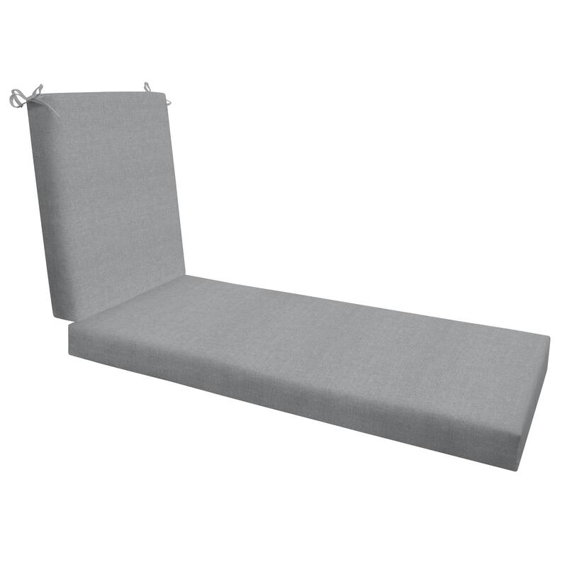 Textured Chaise Lounge Cushion - 22.5" wide x 70" long x 45" deep x 3.5" thick - Textured Solid Platinum Grey