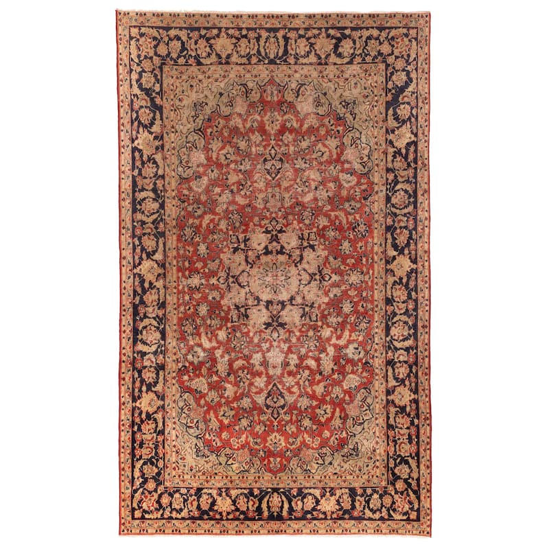 ECARPETGALLERY Hand-knotted Antalya Vintage Red Wool Rug - 6'9 x 11'6