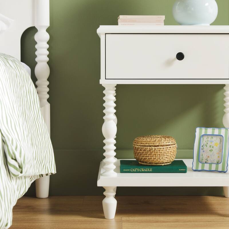 Walker Edison Easy Assembly Solid Wood 1-Drawer Nightstand