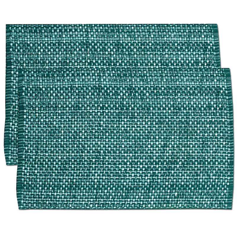 Sweet Home Collection Two Tone Cotton Woven 13x19 Placemats Turquoise (Set of 2, 4, or 6)