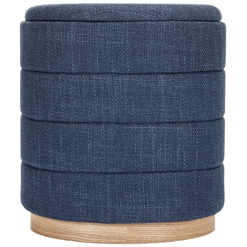 Aria Home Modern Cylinder Ottoman with Hidden Storage Upholstery Seat