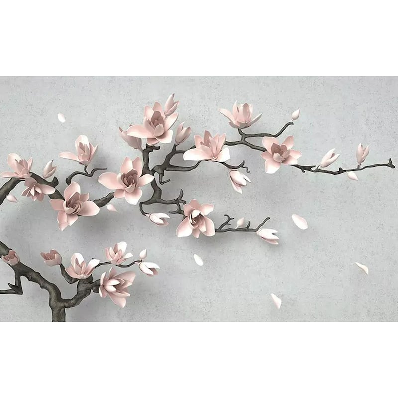 GK Wall Design 3D Embossed Floral Magnolia Blossom Soft Flower Classical Wallpaper