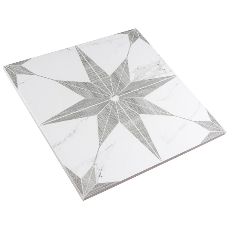 Merola Tile Llama Stella Loire Silver Smoke 9-3/4" x 9-3/4" Porcelain Floor and Wall Tile