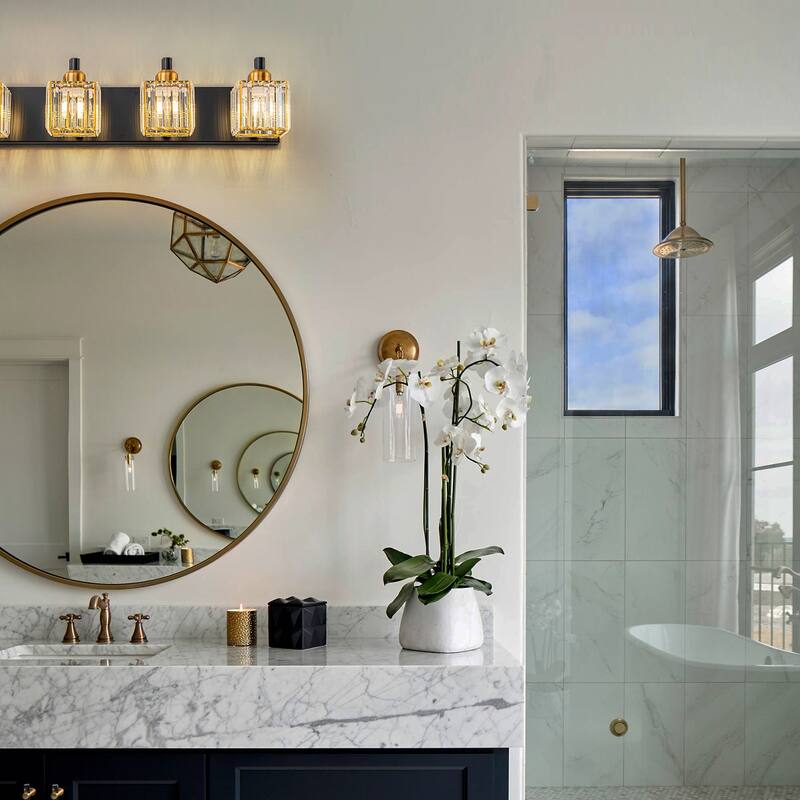 Modern 3/4/5-lights Crystal Bathroom Light Fixtures
