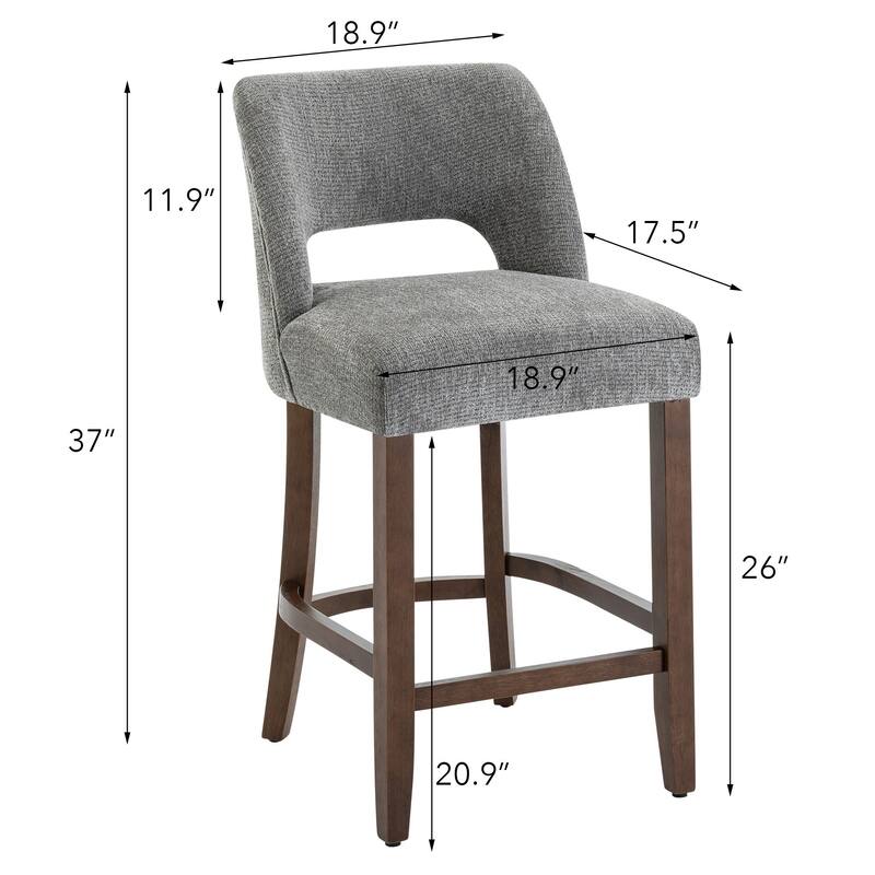 Set of 2/4/6,Upholstered Counter Height Bar Stools,Modern Counter Stools with Wood Legs for Kitchen Island Dining Room Bar
