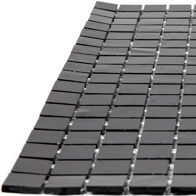 Apollo tile 12" x 12" Skosh Glossy Black Glass Tile (18.69 sq ft/case) - 20 Pack