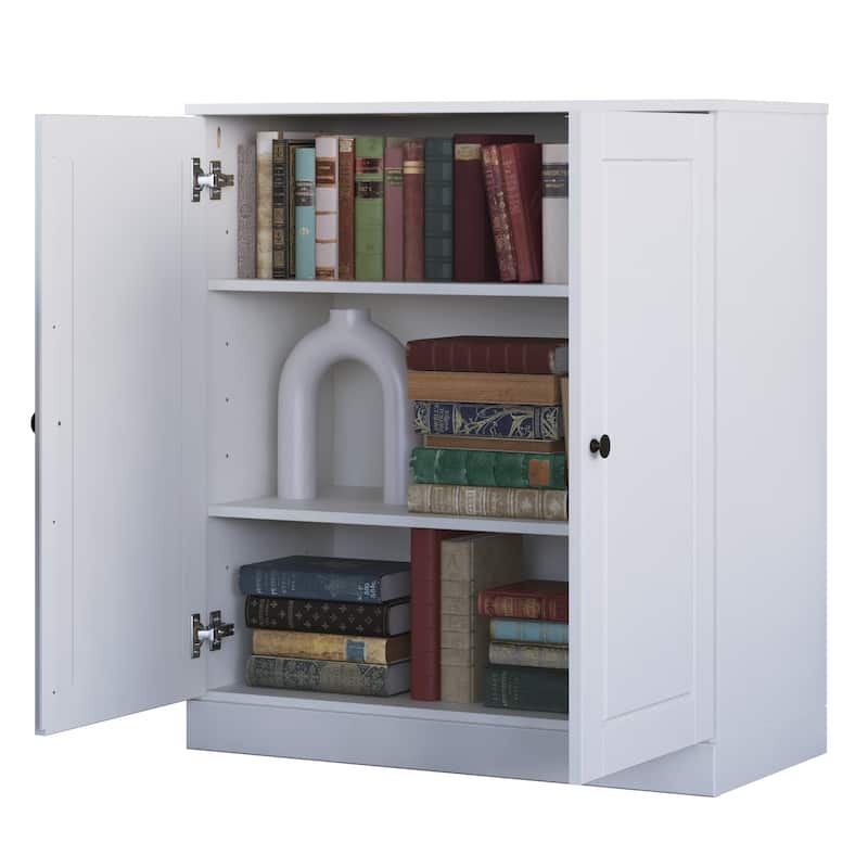 Palace Imports 100% Solid Wood 3-Shelf Bookcase, Adjustable Shelves, 32" Wide, 35.75" Tall