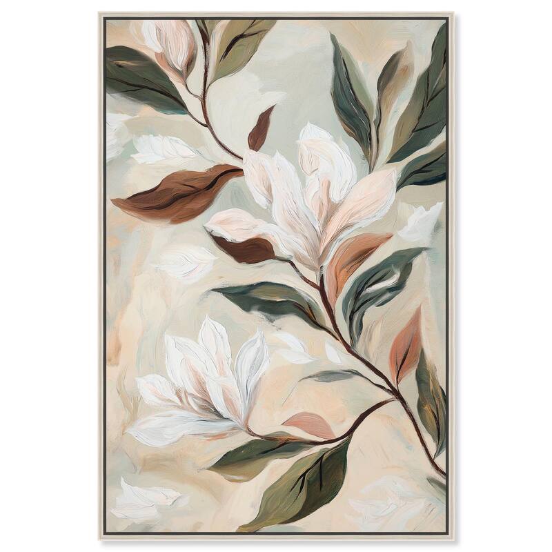 Soft Magnolia II Canvas by Art Remedy - 20" x 30" - Silver