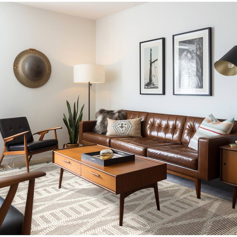 ECARPETGALLERY Braid weave Sienna Cream Wool Rug - 4'11 x 7'3