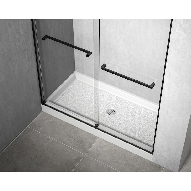 Indigo Home 60x30 inch Single Threshold Shower Tray Center Drain in White