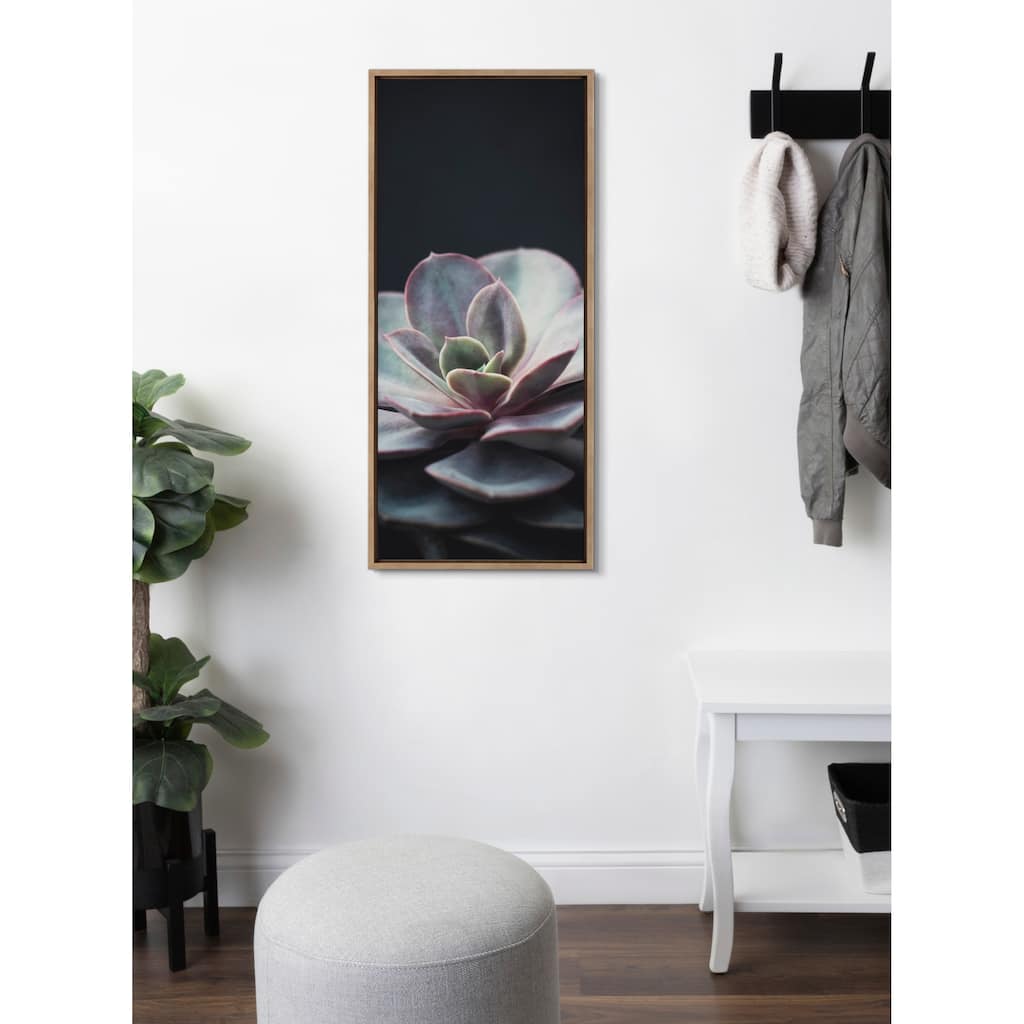 Kate and Laurel Sylvie Lavender Succulent Framed Canvas by F2 Images