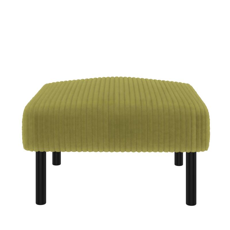 Small Ottoman Footstool with Legs, Corduroy Fabric Ottoman Foot Stool with Soft Padded seat