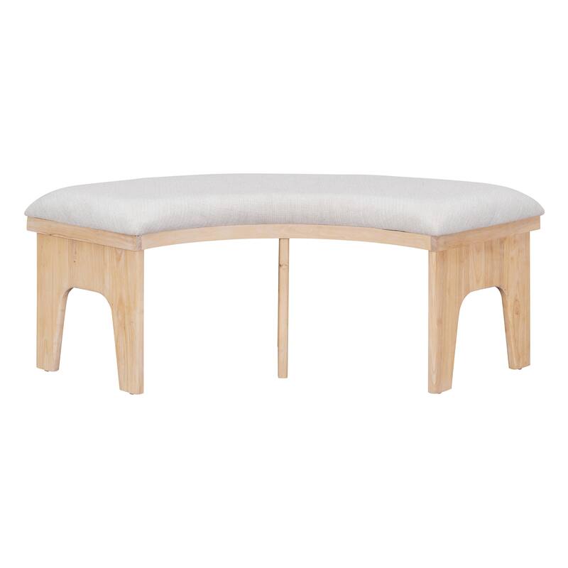 5-piece Round Dining Table Set with 3 Upholstered Chairs, Kitchen Table Set with Curved Bench for Dining Room