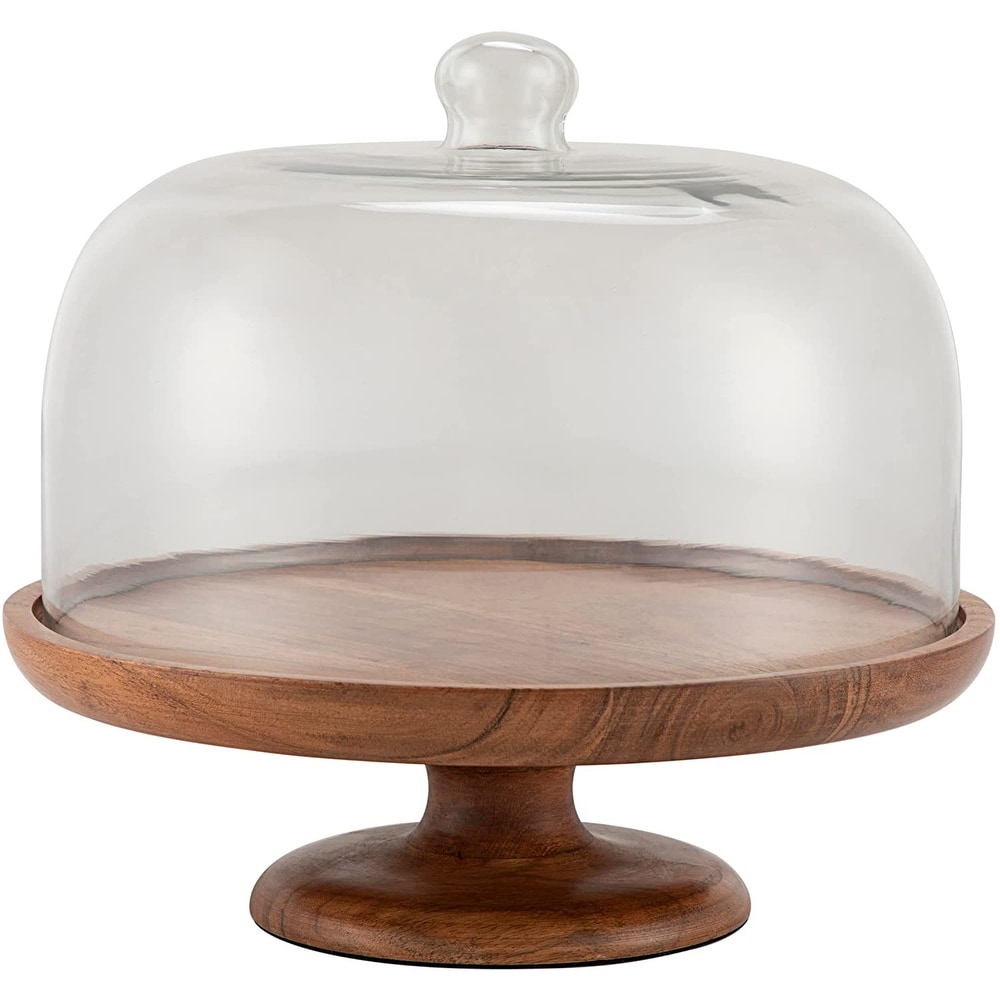 Brown American Atelier Madera Pedestal Plate with Dome 