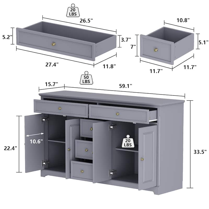 Dresser Sideboard Storage Cabinet Modern Contemporary Lacquered